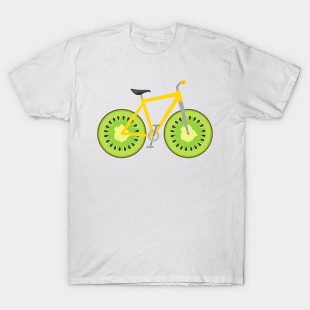 Kiwi Fruit Wheels Bike T-Shirt by 4U2NV-LDN